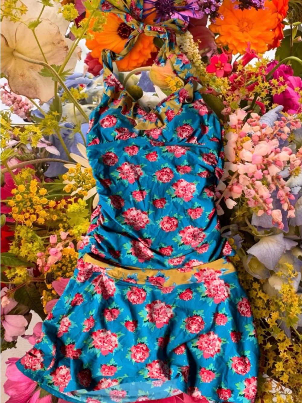 Matilda Jane Floral Halter 2 piece in Turquoise and Pink